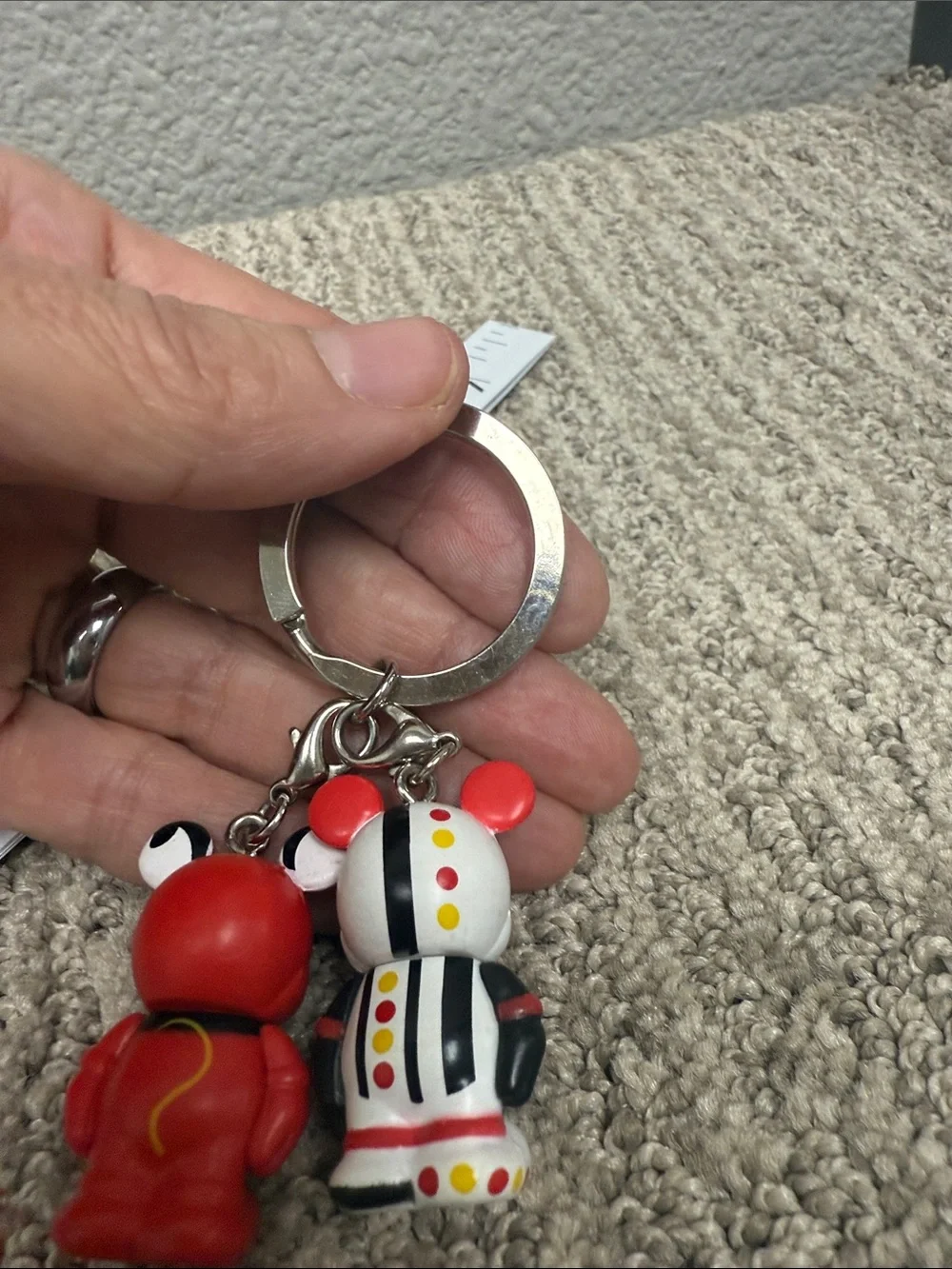 Disney Red & White Mickey-Inspired Keychain Pair